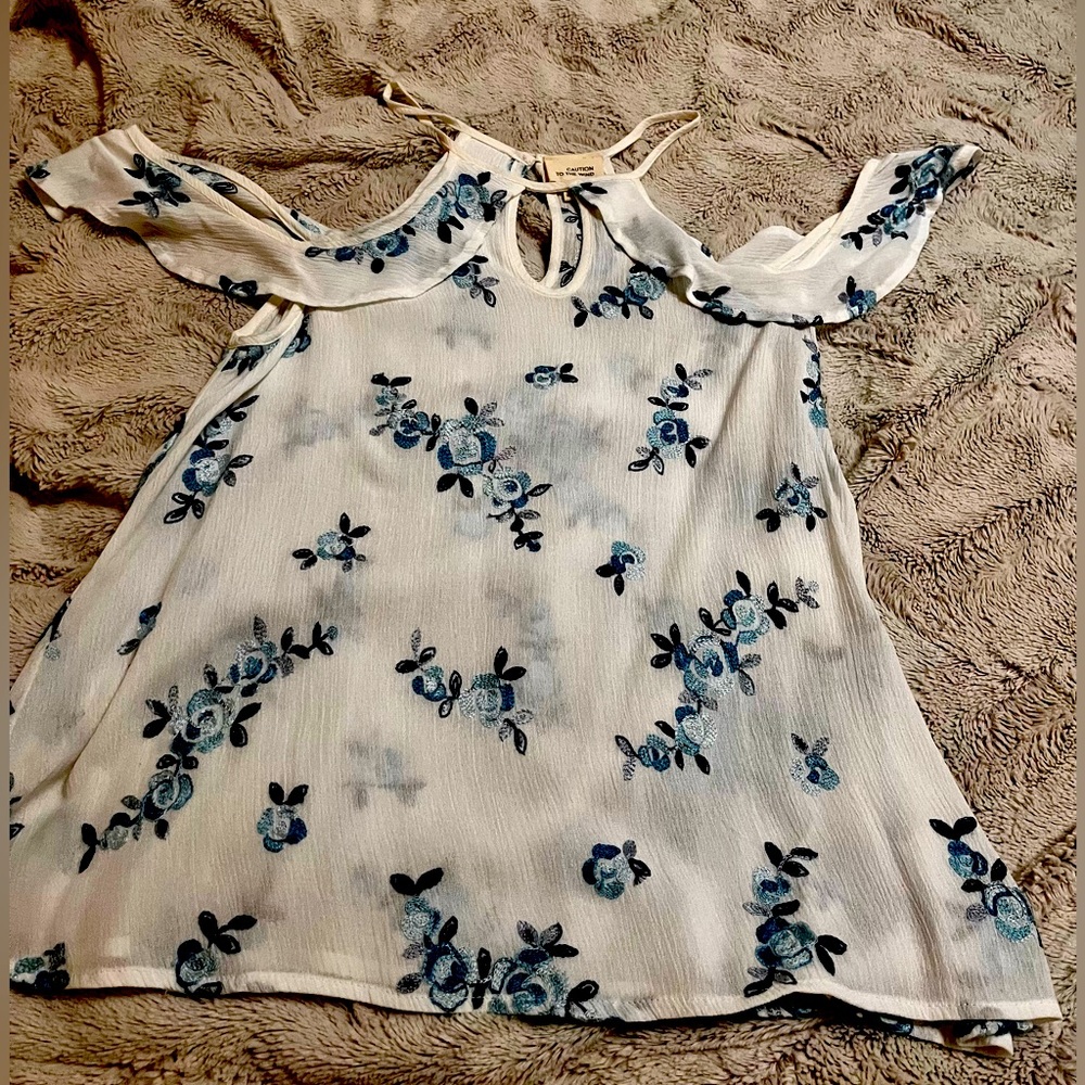 Caution to the Wind Cold Shoulder Top